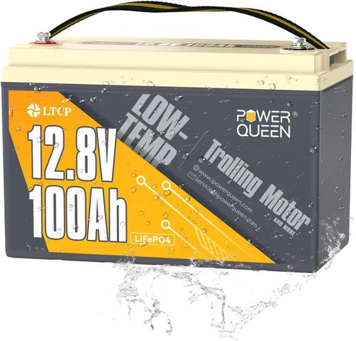 Vista 13 de Power Queen Batería de litio Bluetooth de 24 V 125 Ah con autocalentamiento, motor de arrastre LiFePO4, tamaño mini, protección a baja temperatura