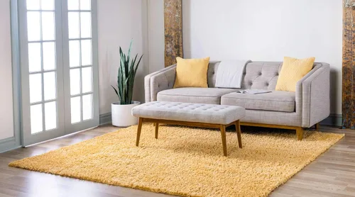 Vista 424 de Unique Loom Colección Davos Shag - Alfombra Lino