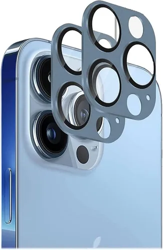 Vista 15 de SAHARA ZeroDamage ZD00049 - Protector de lente de cámara de vidrio flexible HD para iPhone 13 Pro y Pro Max (paquete de 2), color negro