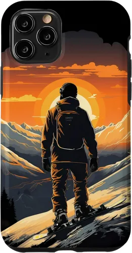 Vista 29 de Snowboarding Snowboard Snowboarder Mountain Sunset Case for iPhone 17