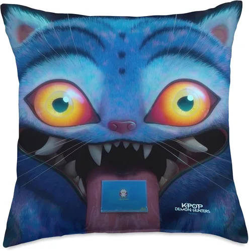 Vista 4 de Almohada de KPop Demon Hunters Derpy Tiger con licencia