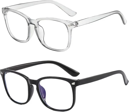 Vista 11 de Gafas de luz azul transparentes para mujeres y hombres, gafas con marco cuadrado de moda con protección antirreflejos