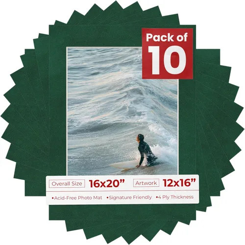 Vista 194 de Tapete de 16 x 20 pulgadas para fotos de 12 x 16 pulgadas, precortado marrón roble envejecido para marcos de 16 x 20 pulgadas, corte biselado mate