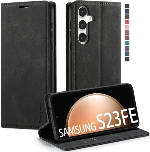 Vista 15 de japezop Compatible con Samsung Galaxy S23 5G - Funda tipo cartera con bloqueo RFID, tarjetero y función atril magnético, funda de piel con tapa