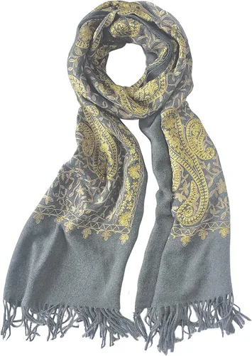 Vista 34 de Urban CoCo Chal Bordado con Borlas de Tamaño Grande para Mujer, Bufanda de Mujer