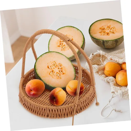 Vista 7 de Kichvoe Cesta de frutas para el hogar, bandeja para servir postres, portátil, soporte para cupcakes para el hogar, panadería, tienda elegante