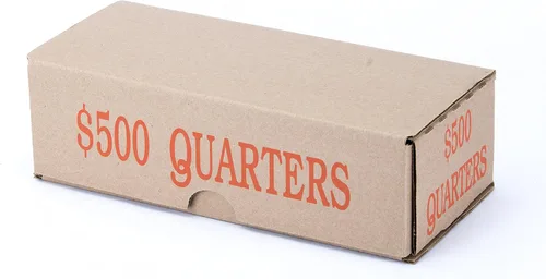 Vista 3 de Caja de almacenamiento naranja con capacidad para 50 rollos de monedas envueltos, 50 cajas