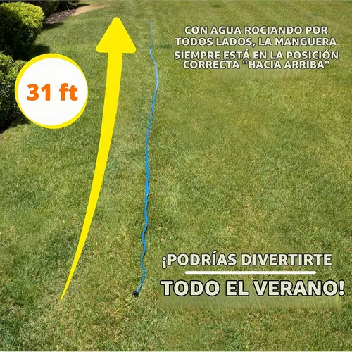 Vista 4 de BACKYARD BLAST Manguera de rociador de 31 pies, accesorio de tobogán de agua y aspersor de césped