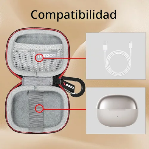 Vista 3 de RLSOCO Estuche Protector para Auriculares de Oído Abierto SHOKZ OpenDots ONE, Auriculares Inalámbricos Bluetooth - Negro (Solo Estuche)