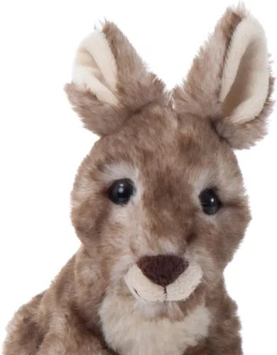 Vista 4 de The Petting Zoo Animal de peluche de canguro, regalos para niños, animales salvajes del zoológico Onez, juguete de peluche canguro de 9 pulgadas