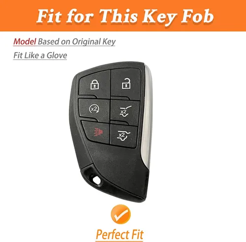 Vista 8 de Compatible para funda de llave de Chevy Silverado - Funda de llave de TPU suave compatible para Chevy Silverado 1500 GMC Sierra 1500 Llave remota