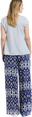 Vista 8 de Ellos Pantalones suaves de pierna ancha para mujer, talla grande, con elástico en la espalda