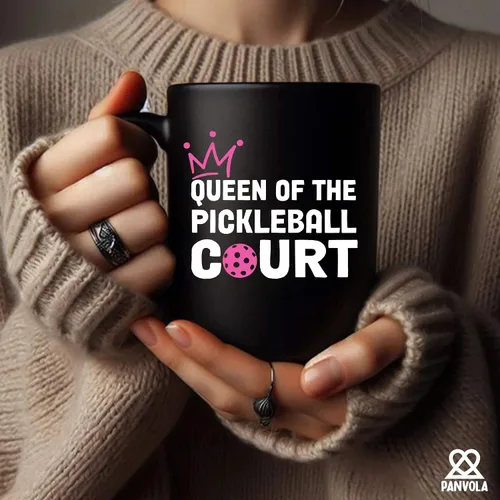 Vista 6 de Panvola Queen of the Pickleball Court Pickleball Regalos para mujeres, esposa, mamá, abuela, tía, novia, taza de cerámica regalos para amantes