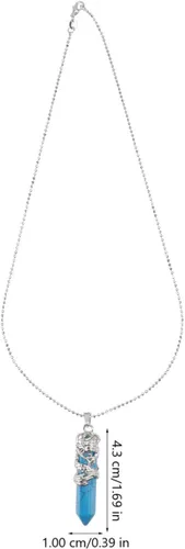 Vista 2 de Holibanna - Collar de cristal curativo con colgante de cristal hexagonal con diseño de dragón y piedras preciosas de chakra, adorno de la suerte