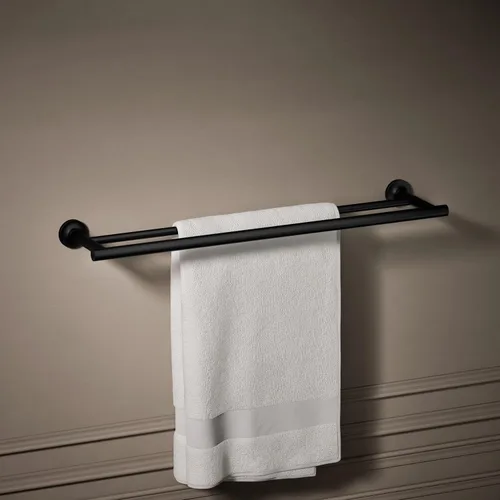 Vista 2 de Kohler 14375-BL Purist® - Toallero doble de 24 pulgadas, negro mate