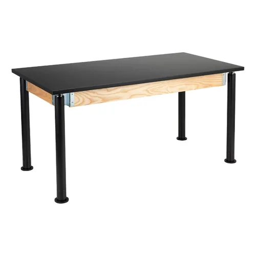 Vista 9 de Learniture Mesa de laboratorio escolar de ciencia resistente con parte superior resistente a productos químicos, mesa de ciencia de altura ajustable