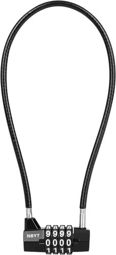 Vista 10 de Cerraduras de cable con combinación, cable de acero con cerradura de combinación de 4 dígitos con código reiniciable para bicicletas, taquillas