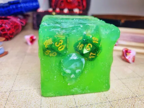 Vista 5 de Dados de jabón DND, cubo gelatinoso de la cárcel, prisión de la cárcel de dados, cubo gelatinoso tiempo fuera, D&D, maestro de mazmorras, mazmorras