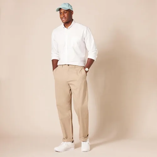 Vista 8 de Camisa Tienda Essentials de tela oxford, de manga larga, ajuste regular, con bolsillo, para hombre