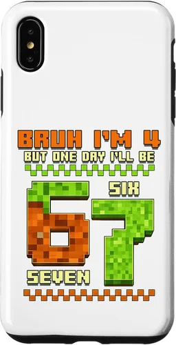 Vista 11 de Bruh I'm 4 But One-Day I'll Be 67 Retro 4th Birthday Kids Case for iPhone 17