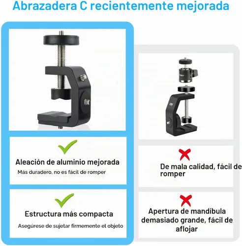 Vista 5 de UTEBIT Super abrazadera de montaje con mini cabeza de bola, 1.181 in