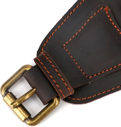 Vista 7 de TOURBON - Cinturón ajustable para munición con 2 bolsas 25 Individual Leather Cartridge Loops, 2.95" Wide Bandolier, Fit 38–46" Waist, 3 Metal