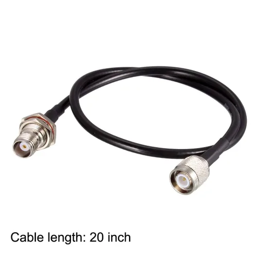 Vista 4 de uxcell Varón del cable coaxial del RF RG58 TNC al cable de puente hembra de la coleta de TNC 50 ohmios 20 pulgadas