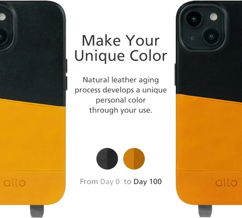 Vista 7 de alto Anello - Funda de piel cruzada diseñada para iPhone 14, funda protectora contra caídas de piel italiana con correa de cordón desmontable