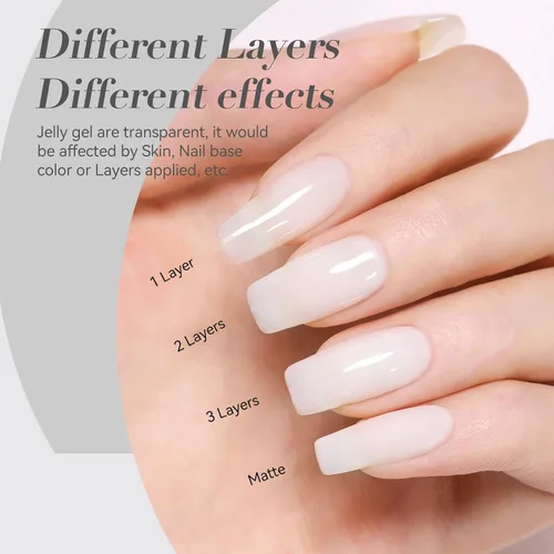 Vista 6 de Born Pretty - Esmalte de gel blanco lechoso, color blanco gelatina