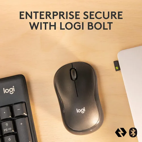 Vista 2 de Logitech MK370 Combo para negocios, teclado inalámbrico de tamaño completo y mouse inalámbrico, receptor USB seguro Logi Bolt, Bluetooth