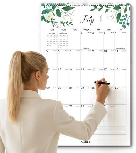 Vista 23 de SUNEE Calendario de pared grande 2026-2027, 22.75 x 15.5 pulgadas, calendario de 18 meses (finaliza marzo de 2028), vertical extragrande, playas