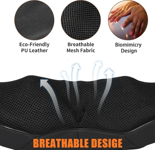 Vista 5 de Shiatsu masajeador de espalda, hombros y cuello con calor, amasado eléctrico 4D para aliviar los tejidos profundos, regalos ideales para mujeres