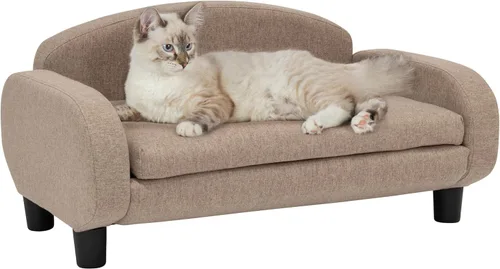 Vista 13 de Paws & Purrs Sofá cama para gatos, sofá para mascotas para gatos de interior, camas elevadas para gatos con funda de colchón extraíble lavable