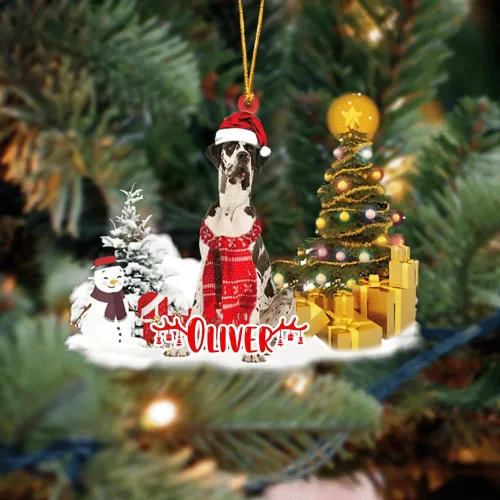 Vista 21 de NAZENTI Adorno personalizado de gato abisinio con árbol de pino, adorno de Navidad personalizado para perros amantes de las mascotas, colgante