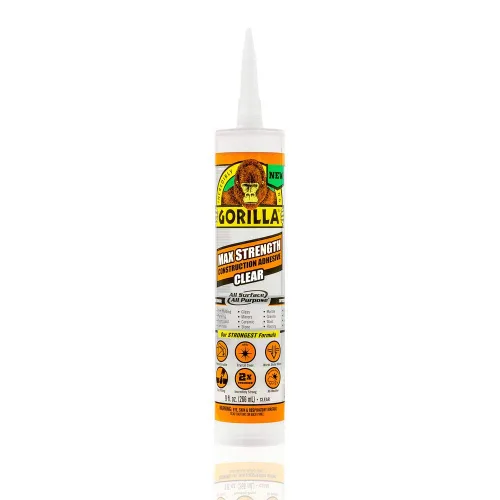Vista 13 de Gorilla Max Strength - Adhesivo de construcción transparente, pegamento claro, cartucho de 9 onzas (paquete de 2) - Relleno de huecos e impermeable