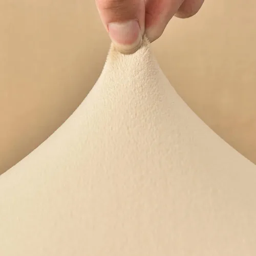 Vista 4 de JIAN YA NA Funda para silla decorativa sin brazos, funda elástica para silla sin brazos, fundas de terciopelo para sillas sin brazos, fundas Beige