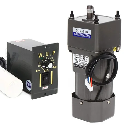 Vista 9 de Motor de alto par de CA, motor eléctrico monofásico reversible de 110 V 60 W con controlador ajustable de velocidad variable motor con engranaje