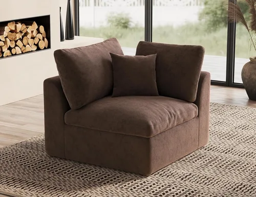 Vista 15 de ohllob Sofás seccionales Cloud de 110 pulgadas para sala de estar, sofá deshuesado en forma de L con otomana, sofá modular de 3 plazas, color negro