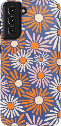 Vista 72 de Casely Funda para Galaxy S21 Here Comes The Sun Colorblock Sunset Diseño protector delgado esencial de doble capa Aquí viene el sol