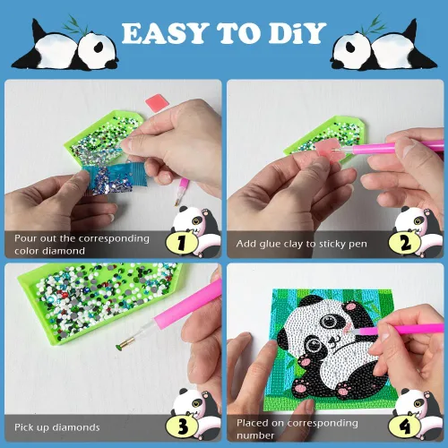 Vista 4 de Labeol Kits de arte de diamantes para niños, manualidades para niñas de 6 a 8 a 10 a 12 años, fáciles de hacer tú mismo, creativas calcomanías