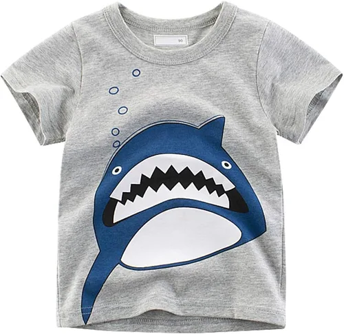Vista 2 de Paquete de 4 camisetas de algodón de manga corta con cuello redondo para niños de 2 a 7 años