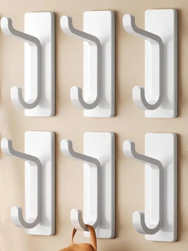 Vista 12 de Ganchos de pared autoadhesivos para colgar: extra fuertes 13 libras, gancho para abrigo, toalla en baños, ducha, cocina, pared, gancho de puerta