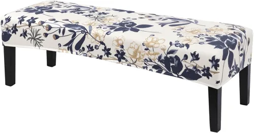 Vista 14 de SearchI Funda para banco de comedor, fundas largas elásticas y lavables para asiento de banco de banco rectangular, para comedor, sala de estar Flor