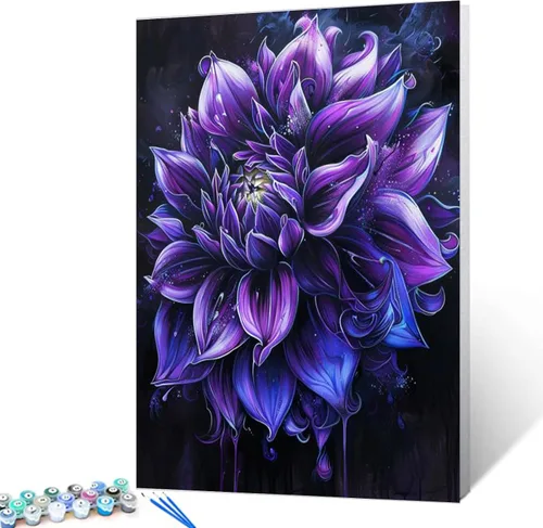 Vista 12 de Tucocoo Bumbers - Pintura de amapola roja para adultos, pintura abstracta de amapola por números, pintura acrílica, lienzo, graffiti, flores rojas