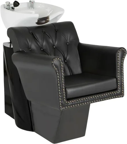 Vista 12 de Buy-Rite Chelsea - Unidad de lavado a contracorriente de champú, silla copetuda, cojín extraíble, cuenco de porcelana inclinable, grifo de una sola
