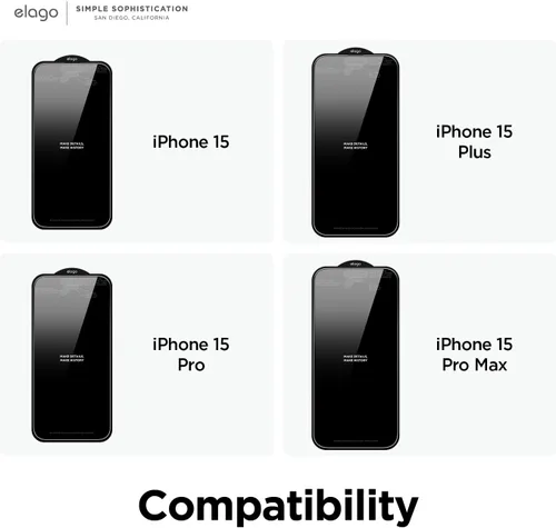 Vista 8 de elago 2 protectores de pantalla de vidrio templado compatibles con iPhone 15 Pro Max, dureza de superficie 9H, antihuellas, a prueba de roturas