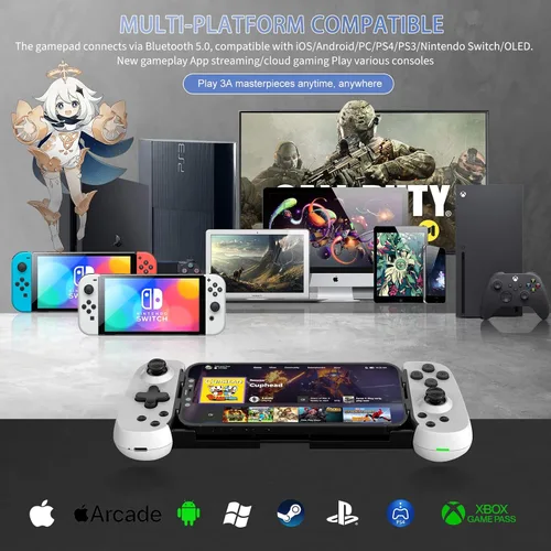 Vista 2 de Wireless Controller for iPhoneAndroidPCiPadTabletAppl Arcade MFi GamesSwitchPS4, Support Streaming on PSXboxPC Console, Cloud Gaming Gamepad