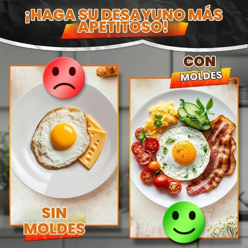 Vista 7 de Juego de moldes para panqueques de 5 piezas, acero inoxidable, asas plegables