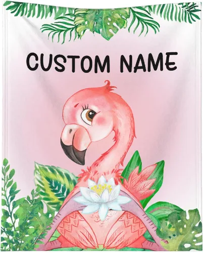 Vista 14 de Manta personalizada de animales bebés para niños y niñas, mantas personalizadas con nombre, manta ligera de franela suave para ropa de cama, sofá