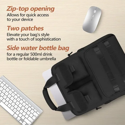 Vista 6 de ArcEnCiel - Bolso bandolera táctico para portátil de 12.9-14.2 pulgadas para hombre, mochila MOLLE, maletín, equipo, bolsos utilitarios, cartera
